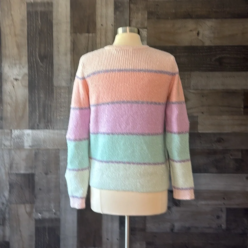The Children’s Place sweater girls size 16 sparkly rainbow stripes girlhoodcore